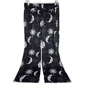 Moon & Sun Pants 2X Wide Leg Celestial Print Stretch AQ-1144